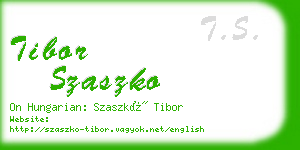 tibor szaszko business card